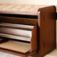 Dark Rattan Shoe Storage Bench - Wasilaah