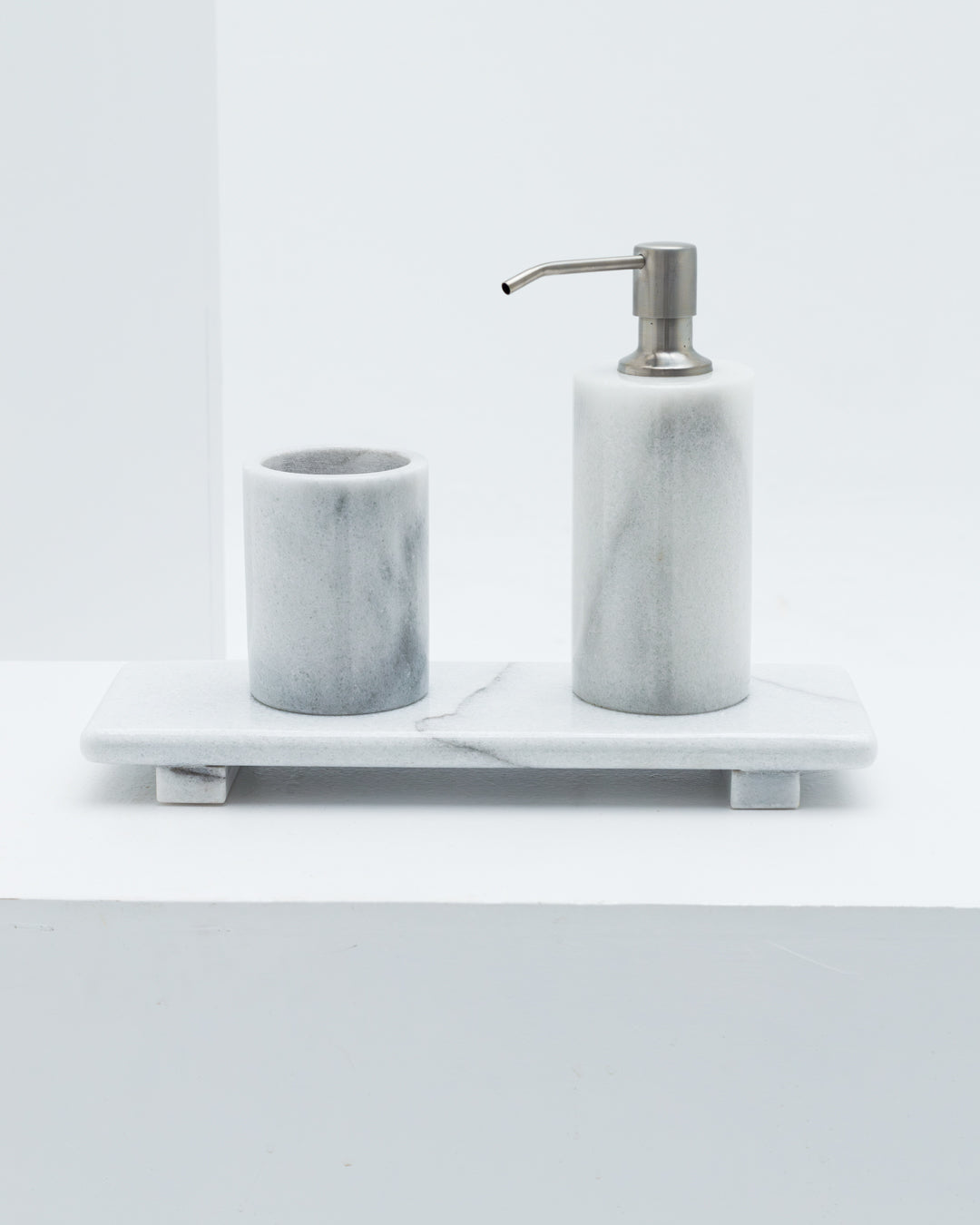 White Marble Rectangle Tray - Wasilaah