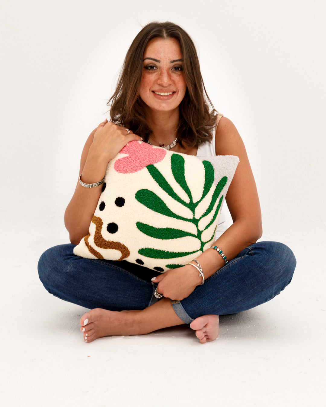 Flower Tufted Cushion - Wasilaah