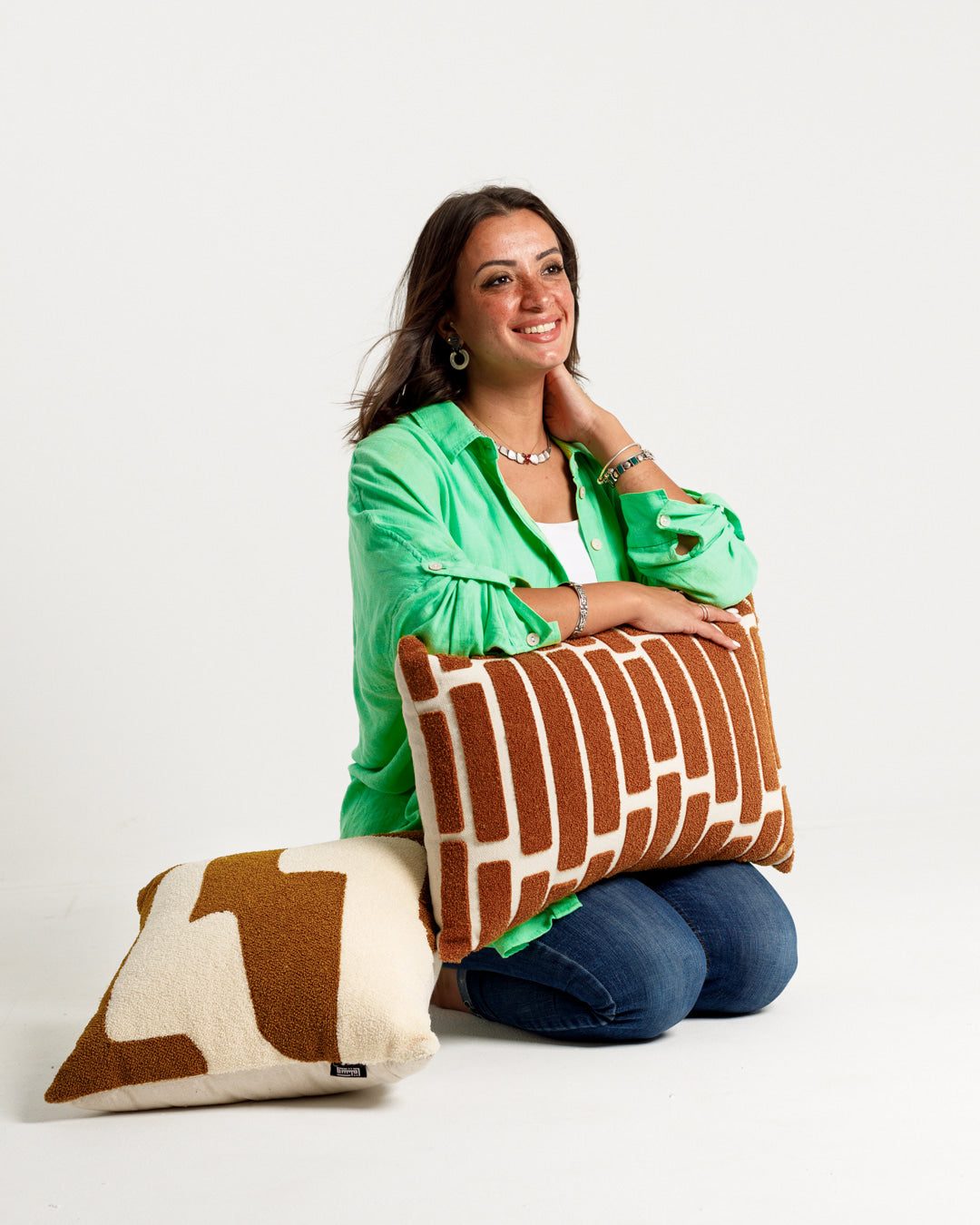 Brown Spark Tufted Cushion - Wasilaah