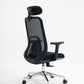 Five-star base and castors of black mesh office chair