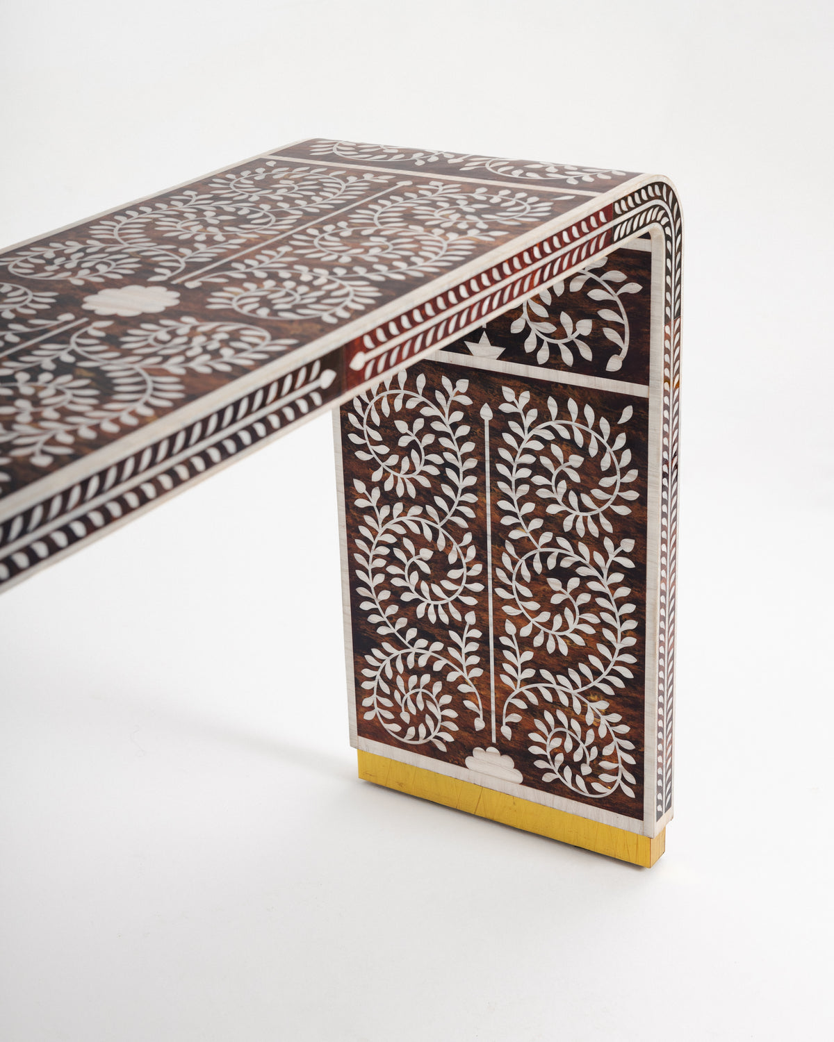 Brown Bone Inlay Console -  Wasilaah