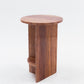 Red Travertine Side Table