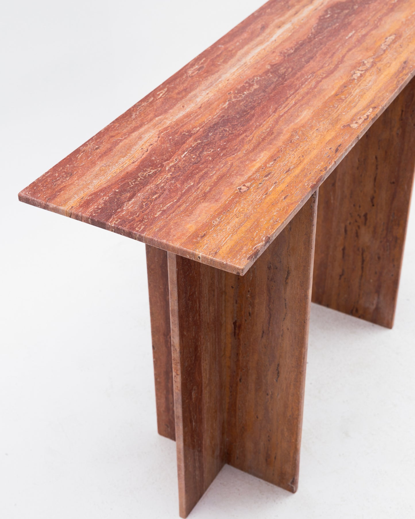 Red Travertine Console