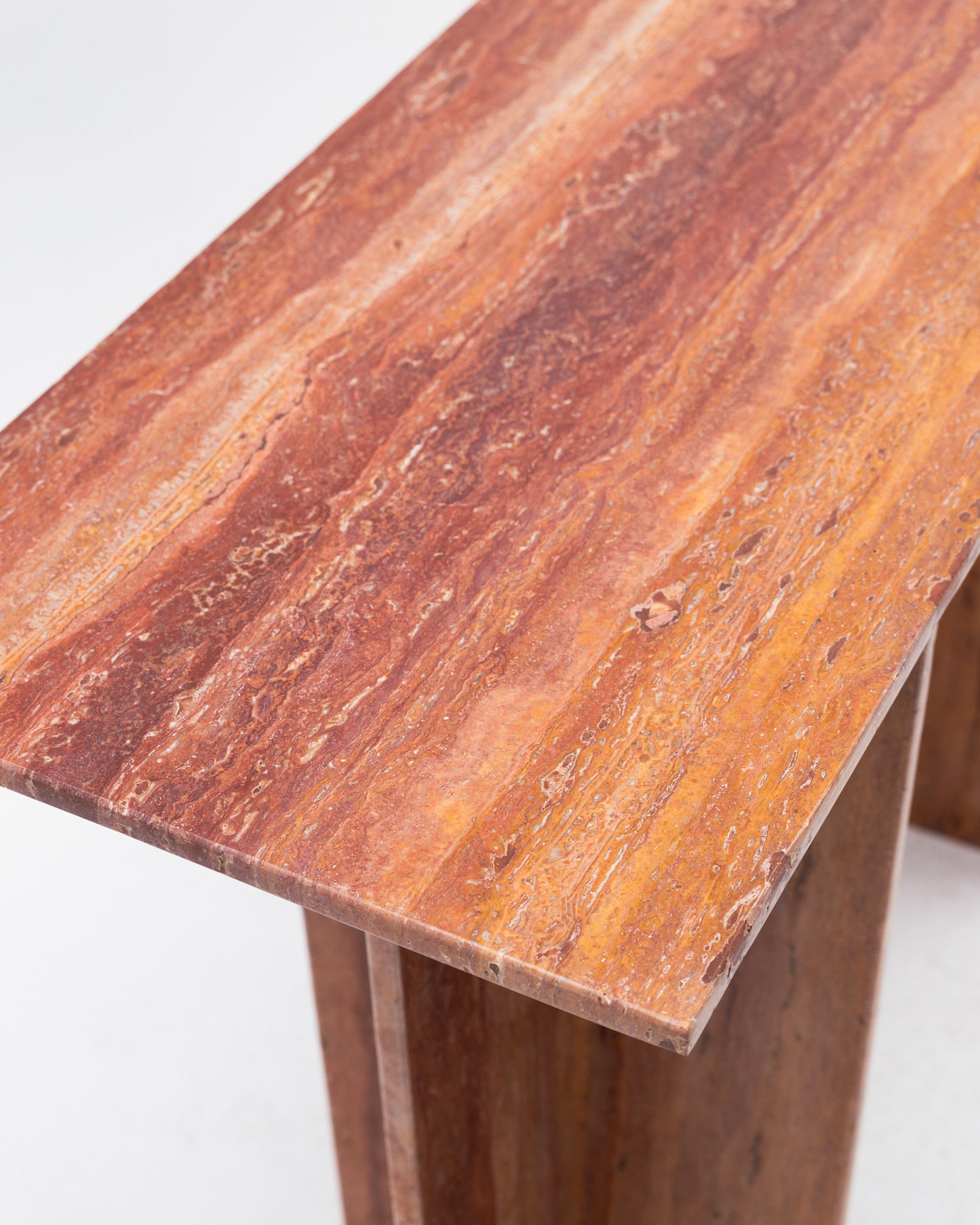 Red Travertine Console