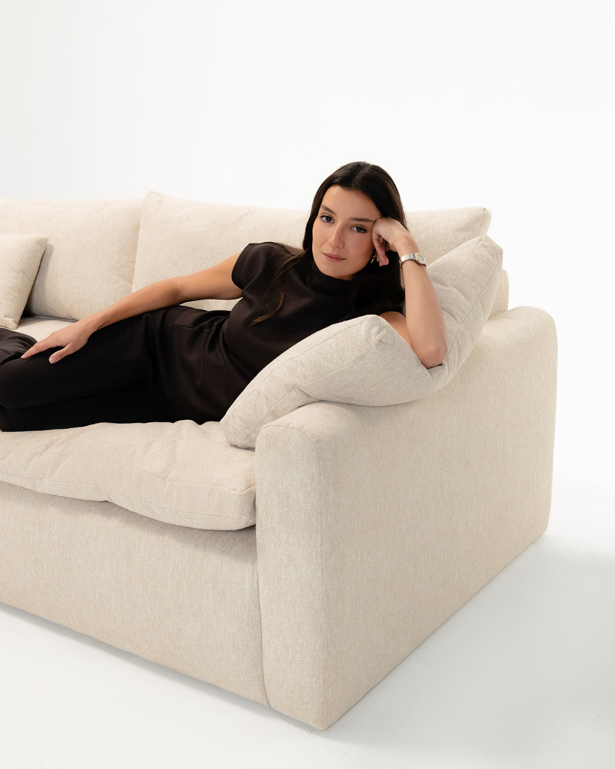 Cloud L-Shape Sofa – Luxury Sectional Sofa with Microfiber and Latex Filling | Wasilaah