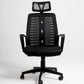 Black mesh chair with head rest