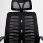 Black mesh chair with head rest