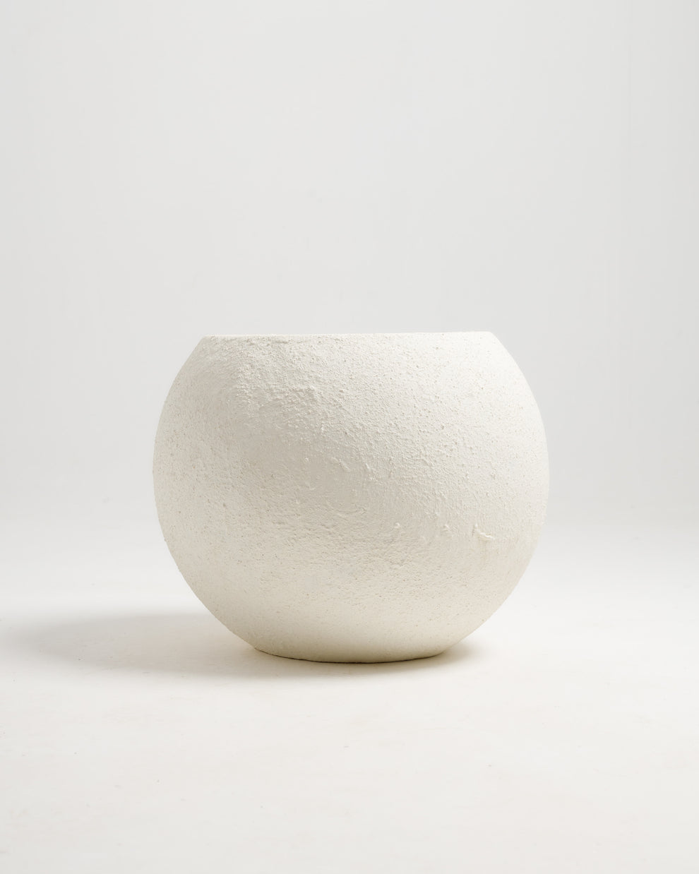 Dish Cache Handmade White Round Fiber Planter | Large 35cm Pot – Wasilaah