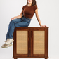 Rattan Walnut Shoe Storage - Wasilaah