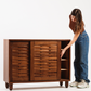 Walnut Sliding Shoe Storage - Wasilaah