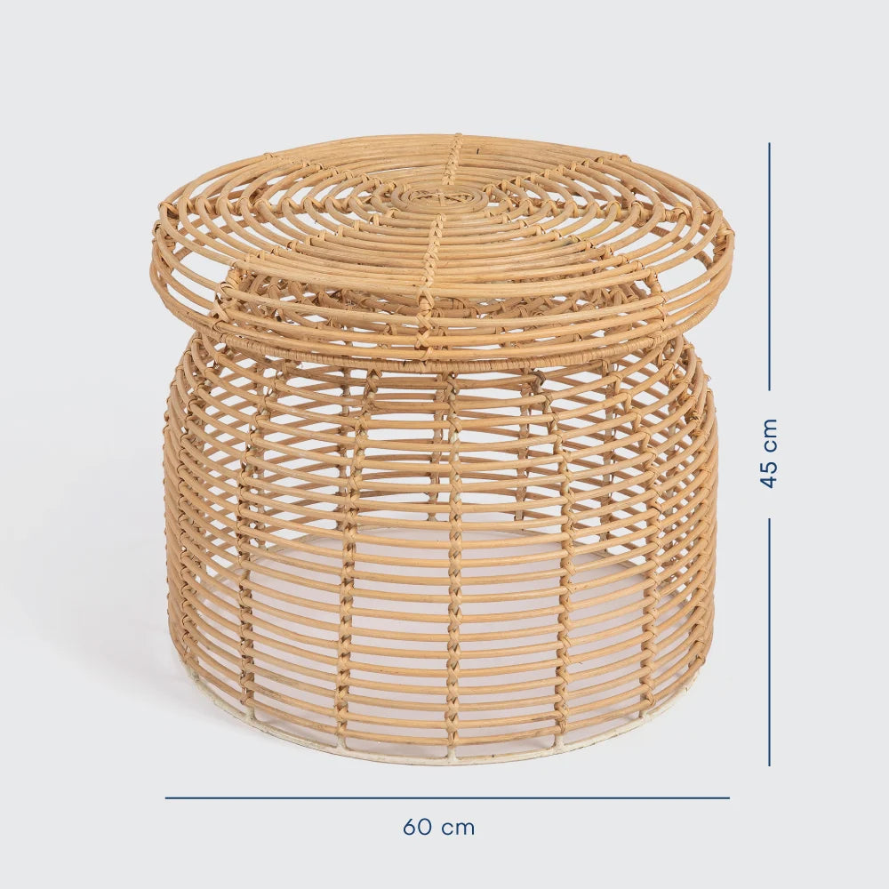 Handwoven Rattan Coffee Table -  Wasilaah