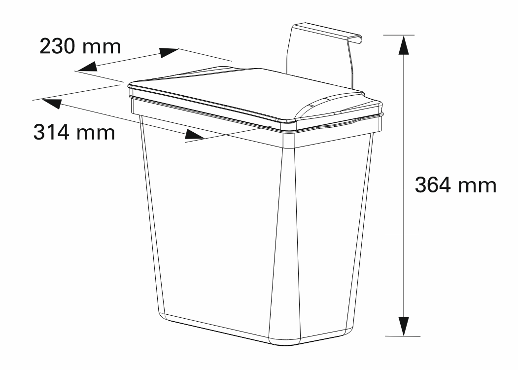 Trash Bin With Metal Hanger -  Wasilaah