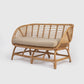 Natural Rattan Loveseat with Cushion -  Wasilaah