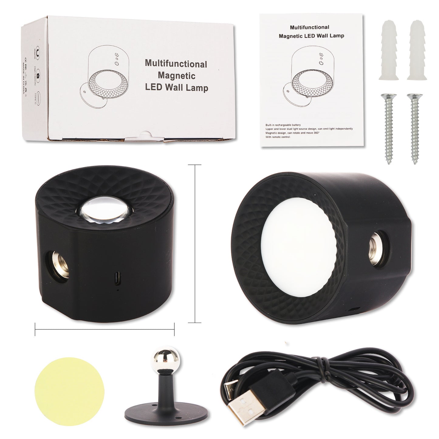 Magnetic Wall Spot - Rechargeable Dimmable