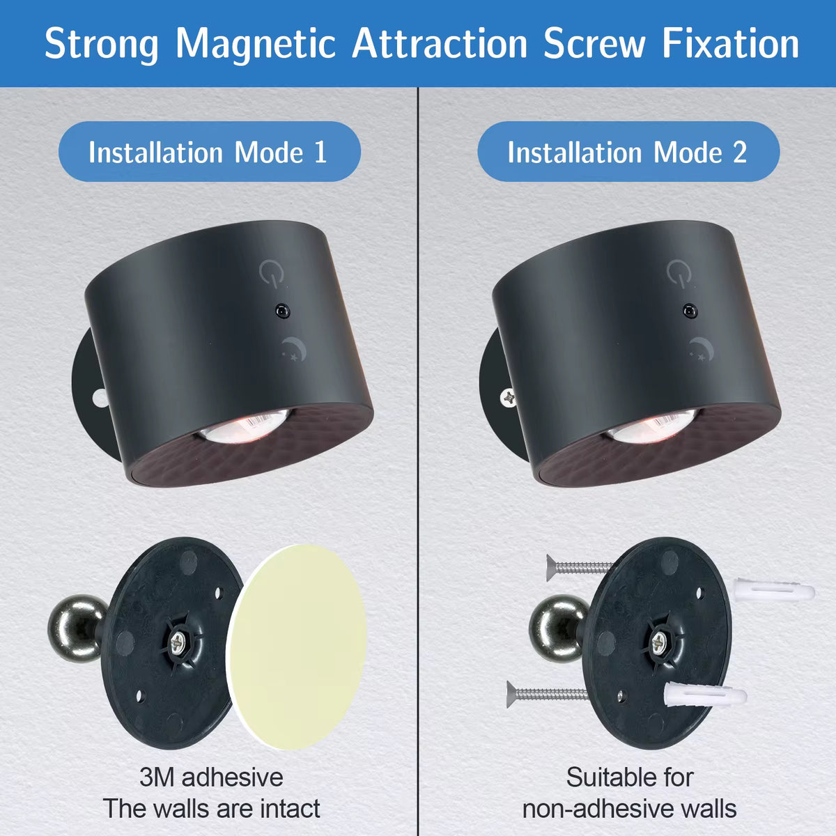 Magnetic Wall Spot - Rechargeable Dimmable -  Wasilaah