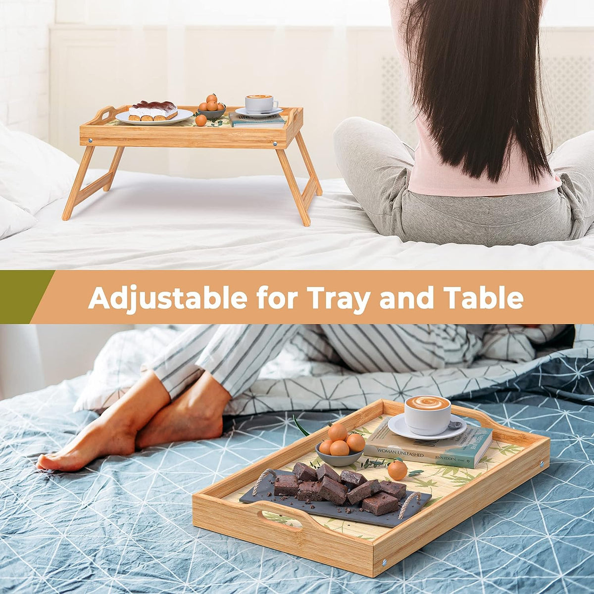 Folding Table Multifunctional Bamboo Tray -  Wasilaah
