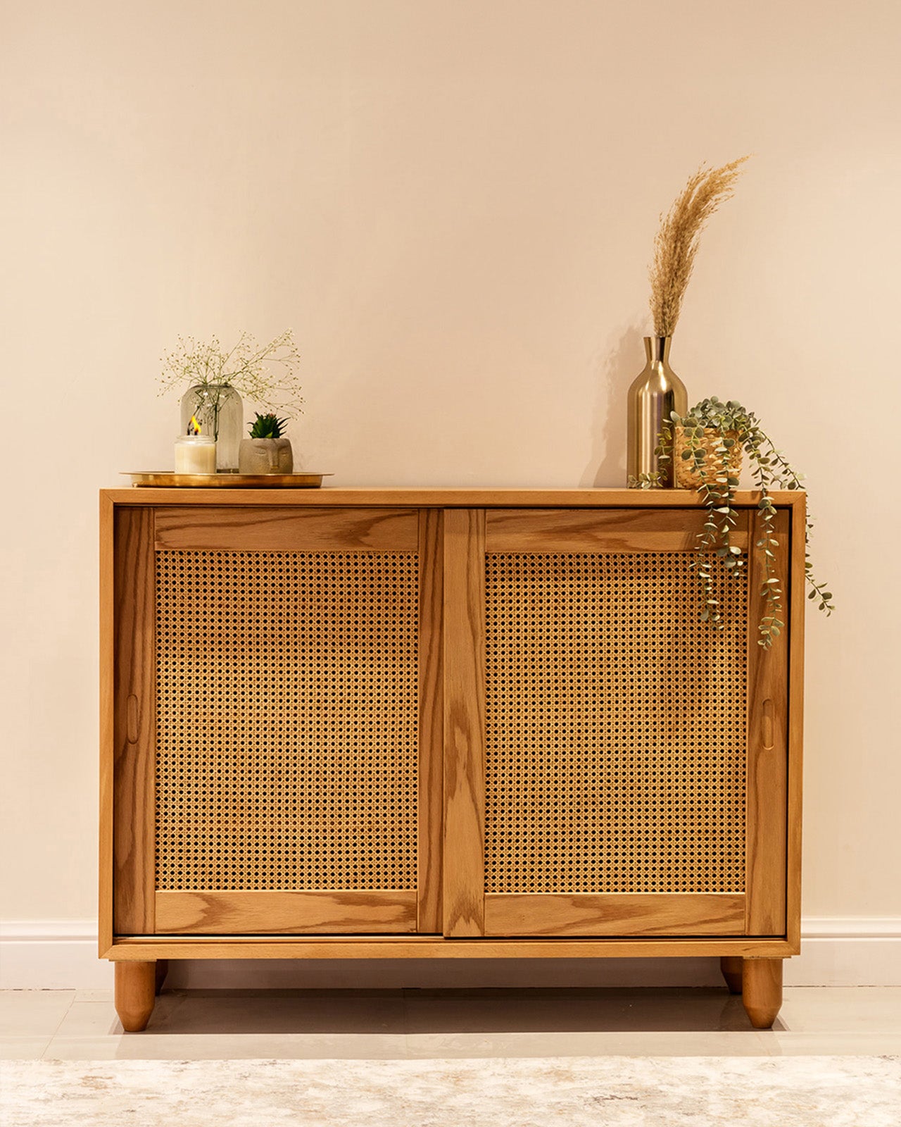 Rattan Sliding Shoe Storage - Wasilaah