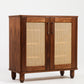 Rattan Walnut Shoe Storage - Wasilaah