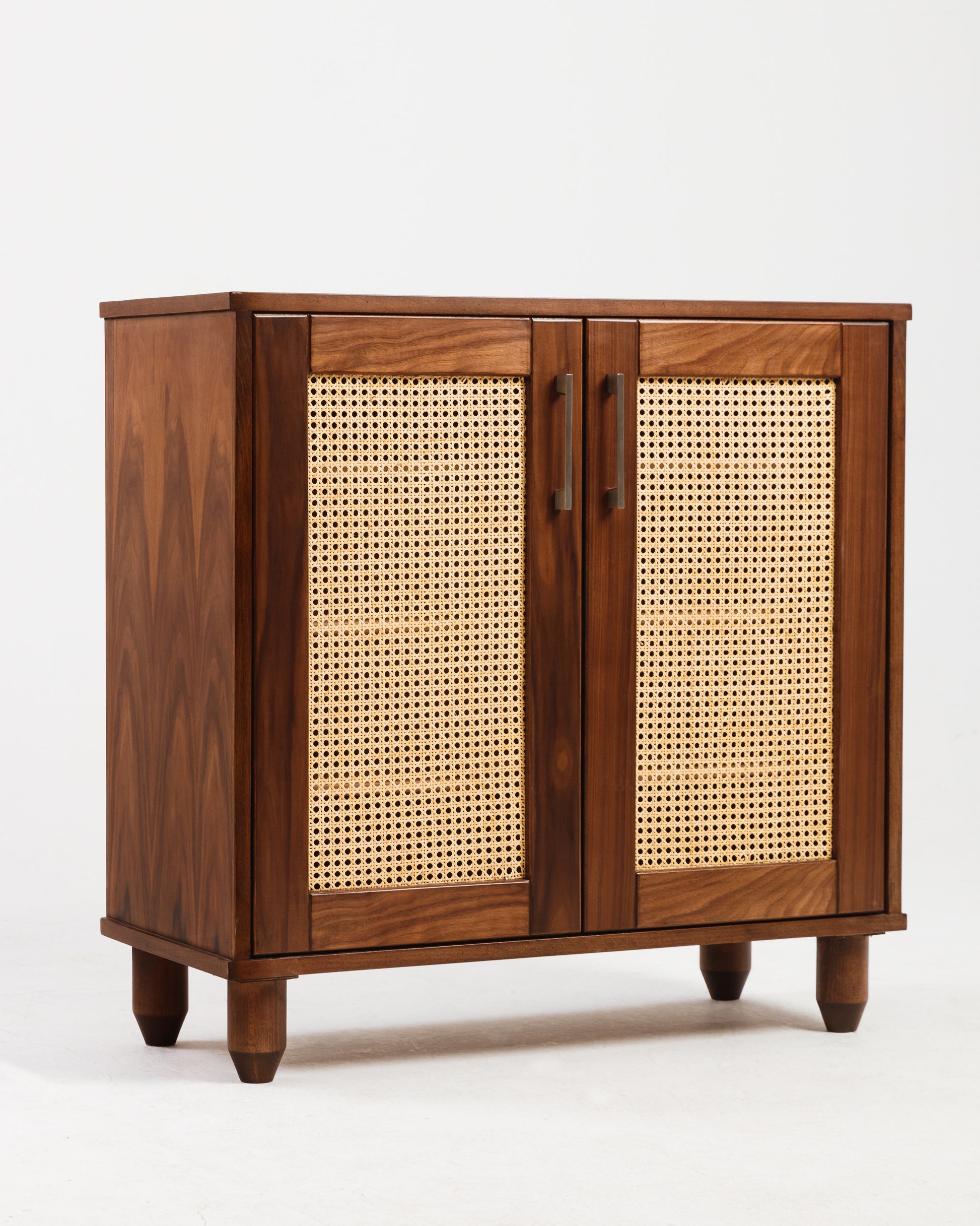 Rattan Walnut Shoe Storage - Wasilaah
