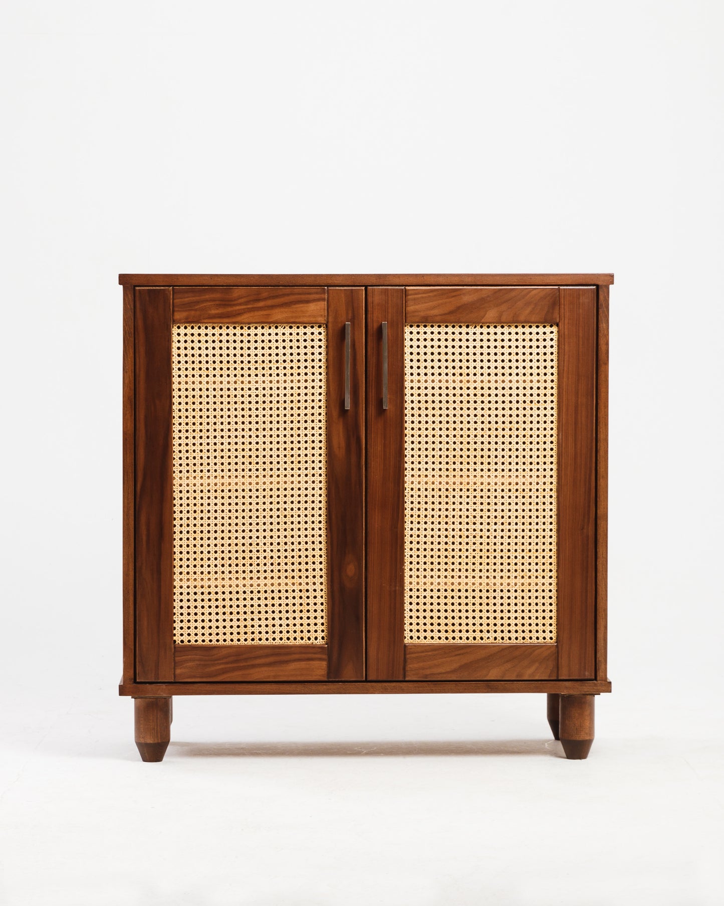 Rattan Walnut Shoe Storage - Wasilaah