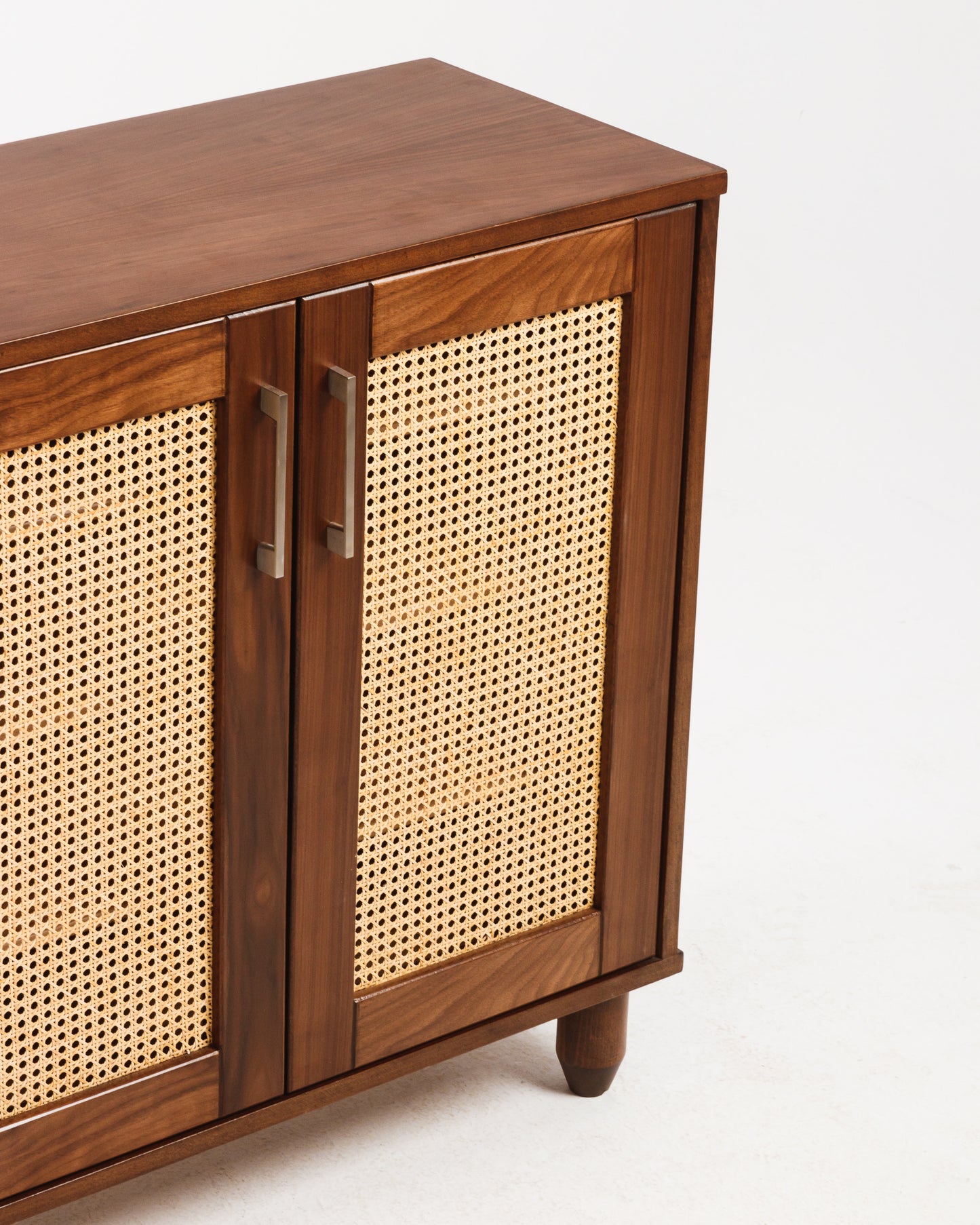 Rattan Walnut Shoe Storage - Wasilaah