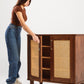 Rattan Walnut Shoe Storage - Wasilaah