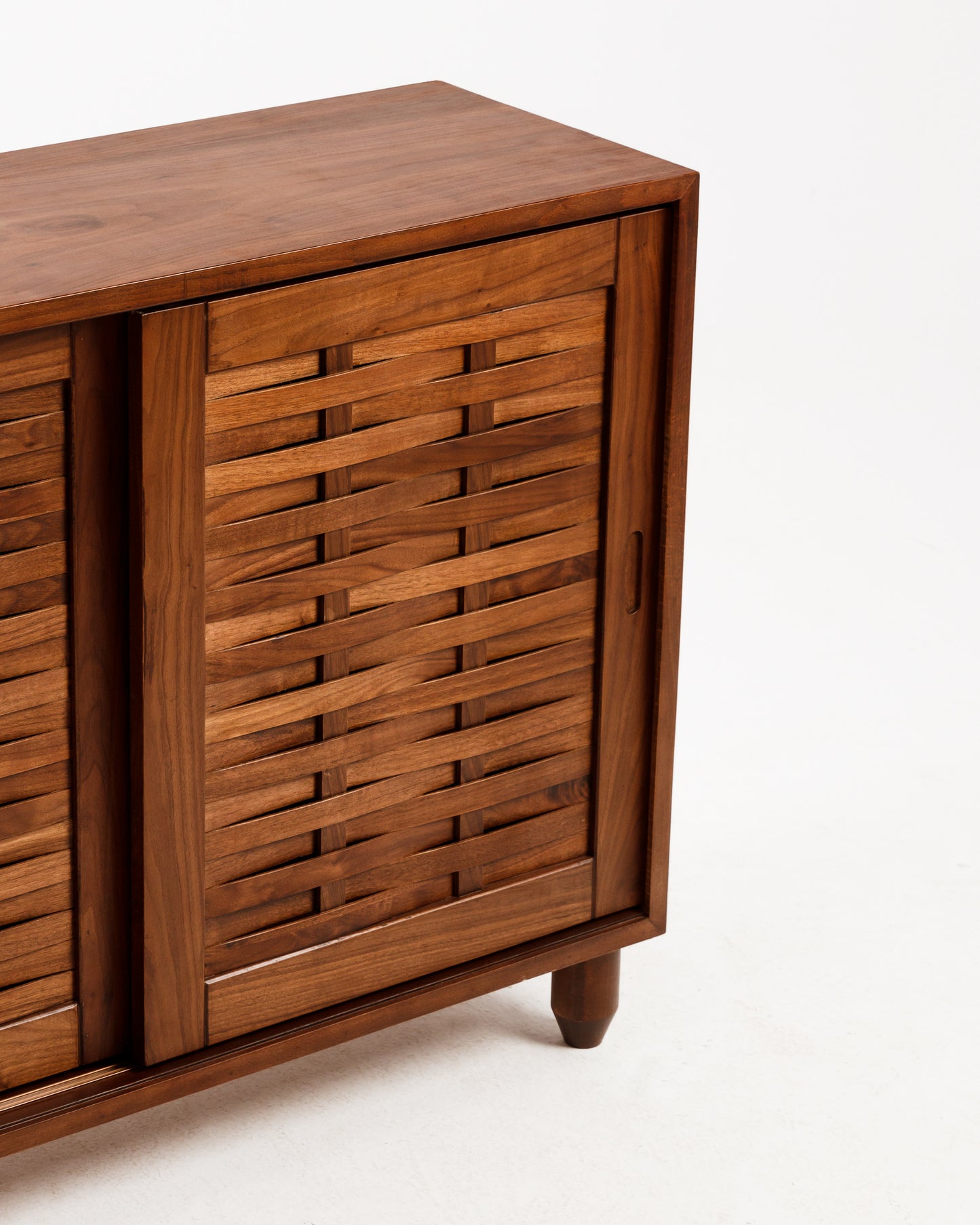 Walnut Sliding Shoe Storage - Wasilaah