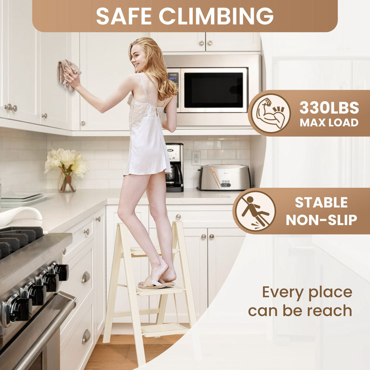 3 Step Folding Ladder -  Wasilaah
