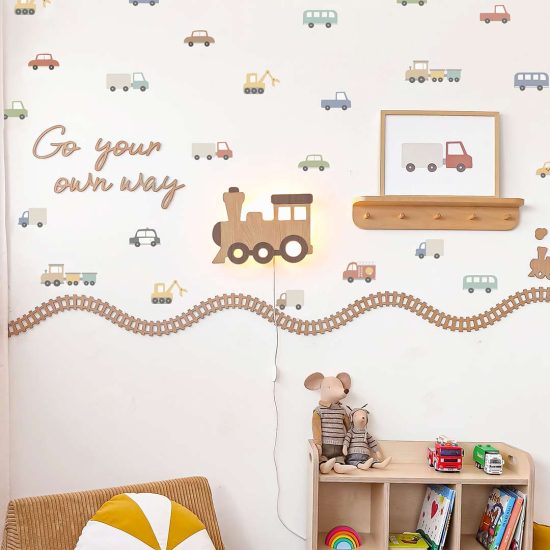 Wooden Train - Kids' Room Lamp -  Wasilaah
