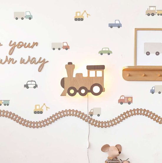 Wooden Train - Kids' Room Lamp -  Wasilaah