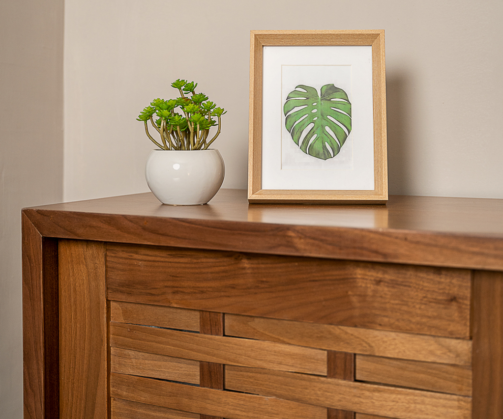 Walnut Sliding Shoe Storage - Wasilaah