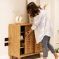 Oak Sliding Shoe Storage - Wasilaah
