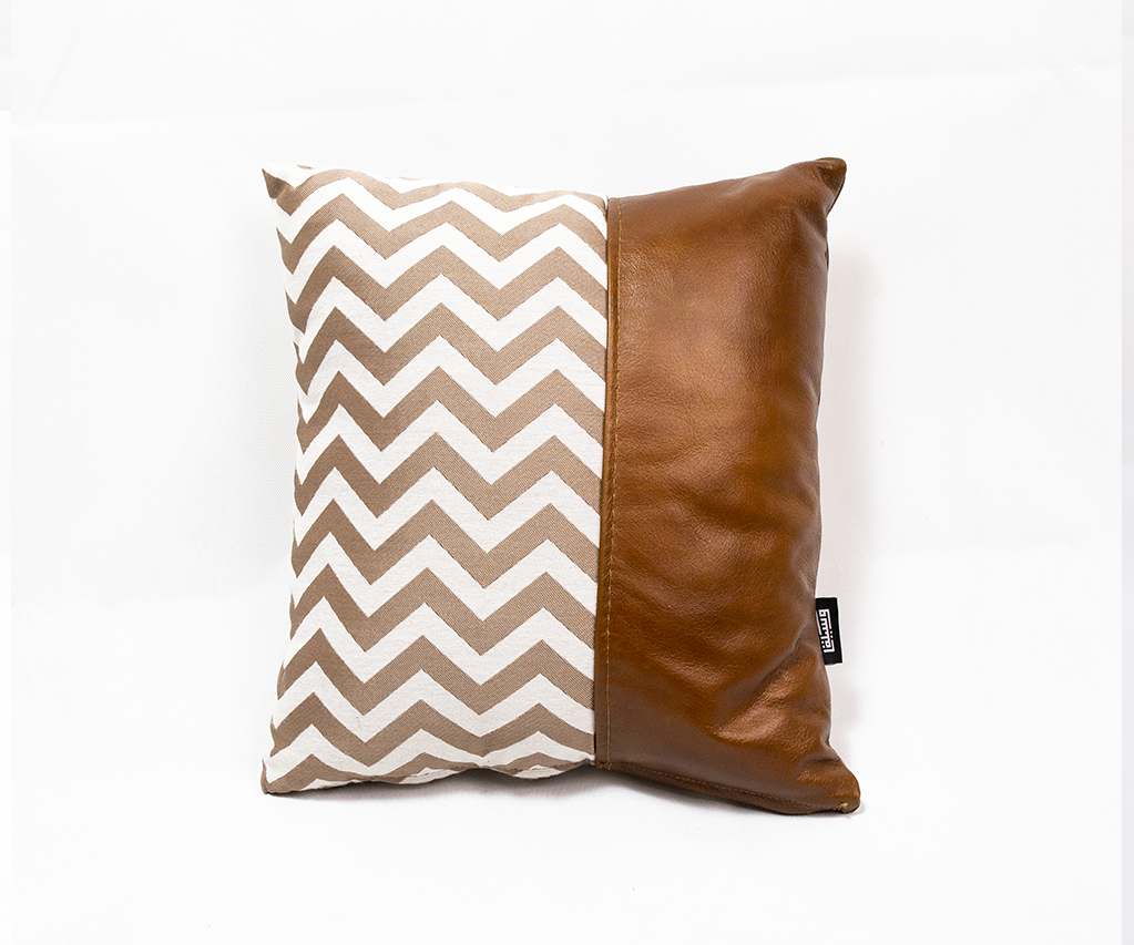 LEATHER CANVAS CUSHION - Wasilaah