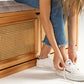 Light Rattan Shoe Storage Bench - Wasilaah